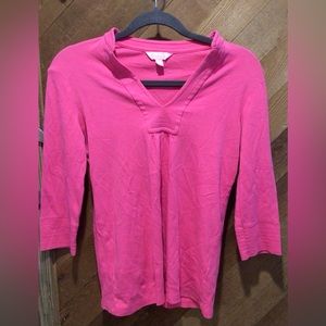 Lilly Pulitzer pink quarter sleeve shirt size xs worn once